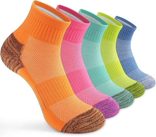Gonii Ankle Socks Womens Athletic Thick Cushioned Running Hiking Low Cut 5-Pairs