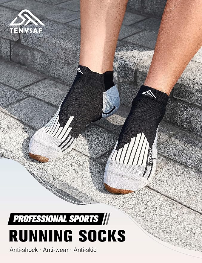 Compression Athletic Running Socks: Men Women's Low Cut Ankle Socks for Sport Enthusiasts Hiking Cycling Basketball