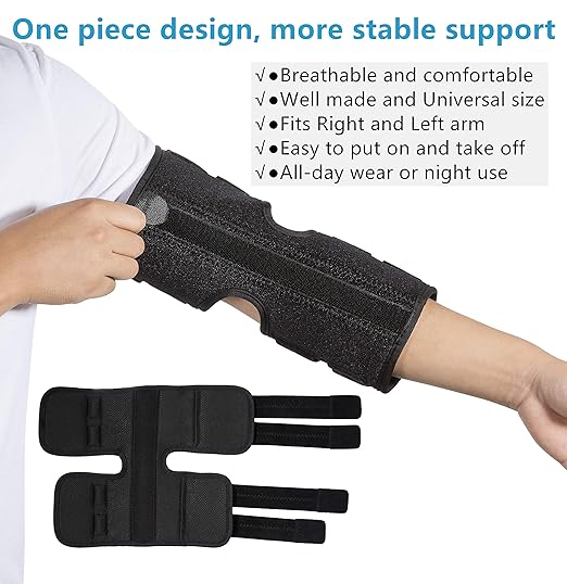 Elbow Brace Support Splint for Cubital Tunnel Syndrome and Arthritis Pain Relief , Adjustable Angle Stabilizer Brace ,Prevent Excessive Bending at night,Fits left and right Arms for Woman and Man- M