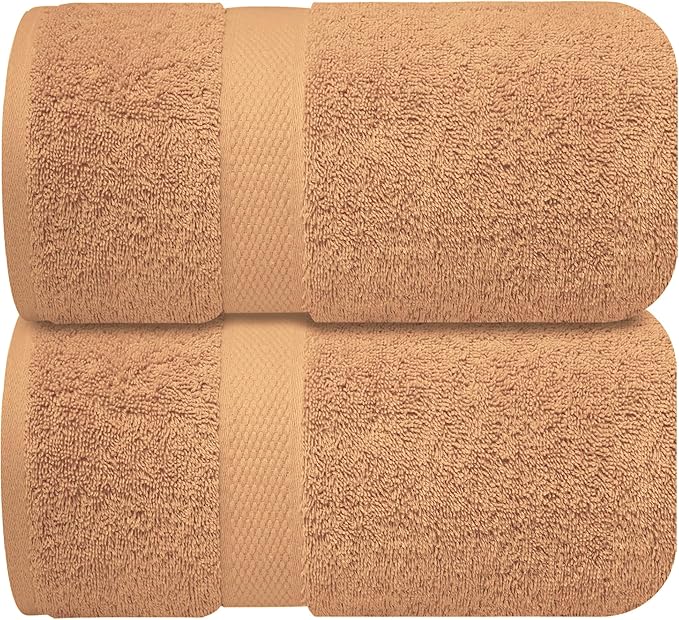 Infinitee Xclusives– Luxury Bath Sheets Towels – 2 Pack 600 GSM (35X70 Inches)– 100% Ring Spun Cotton Large Bath Towels for Bathroom (Cosmic Sand, Bath Sheet Pack of 2)