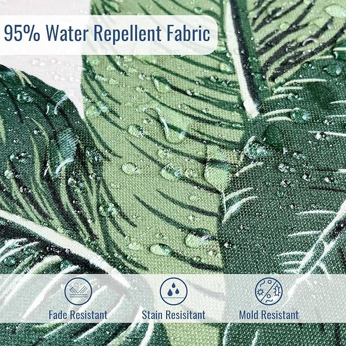 Tufted Bench Cushion for Outdoor Furniture, Patio Swing Cushion 44 x 19 x 5 Inch, Overstuffed Outdoor Chair Cushion for Garden Loveseat Lounge Storage, 1 Pack, Swaying Palms Green