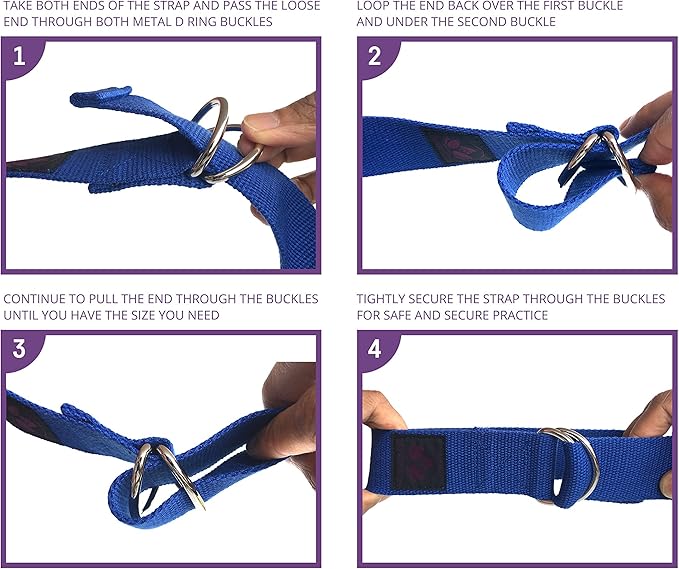 Clever Yoga - 8 ft Yoga Strap for Exercise & Physical Therapy, Leg Stretching Strap Yoga Accessories & Stretching Equipment, Leg Stretcher for Women & Men, Home Workout Essentials