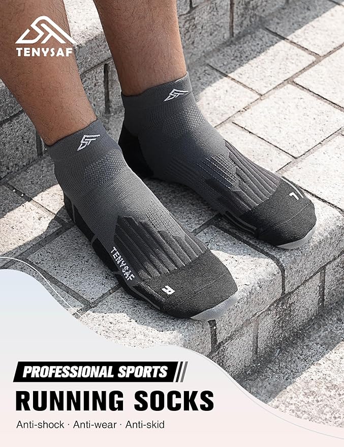 Compression Athletic Running Socks: Men Women's Low Cut Ankle Socks for Sport Enthusiasts Hiking Cycling Basketball