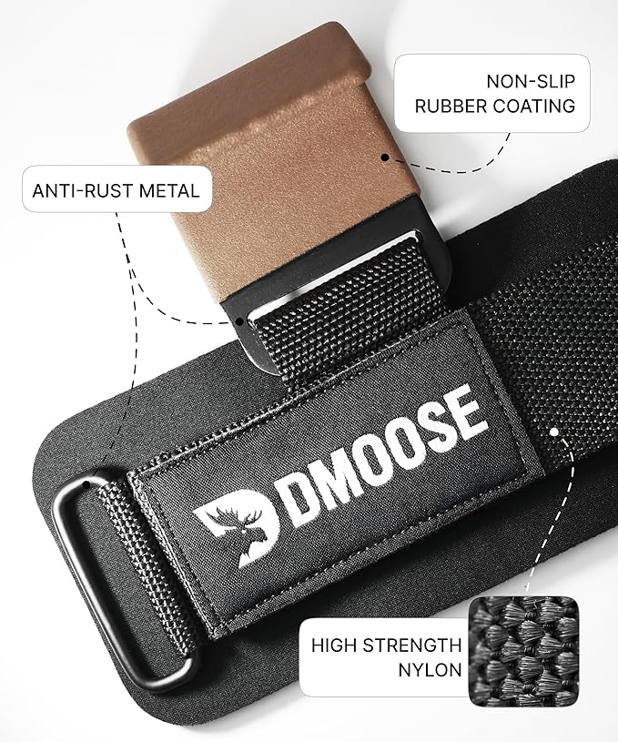 DMoose Fitness Weight Lifting Hooks (Pair) for Deadlifts, Pull Ups, Rows & Shrugs - Anti-Rip Nylon Strap Hand Grips with Thick Wrist Padding - Heavy Duty Wrist Straps for Weightlifting & Gym Workouts