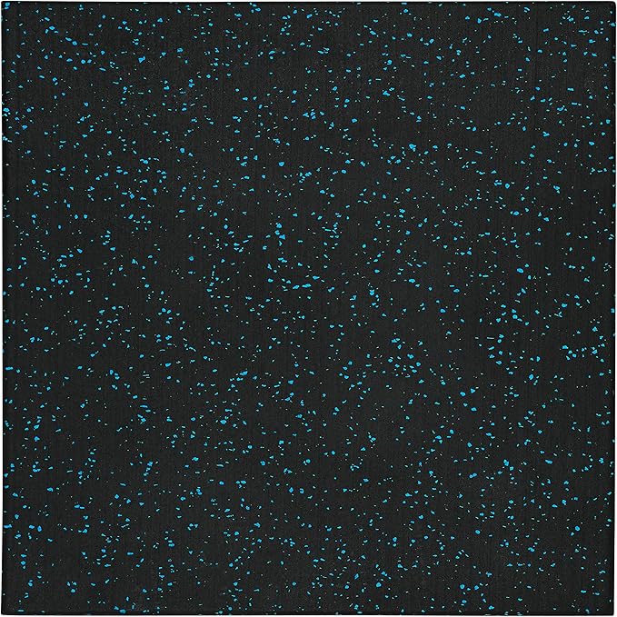 Genaflex Pro Heavy Duty Thick Rubber Gym Floor Tiles High Density Shock Absorbent Laminated Deadlift Mats - 1" Thick X 20" W X 20" L - 2.7 Sq. Ft.