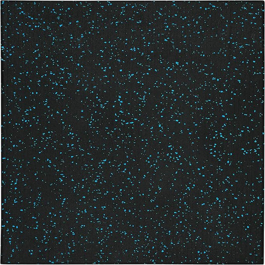 Genaflex Pro Heavy Duty Thick Rubber Gym Floor Tiles High Density Shock Absorbent Laminated Deadlift Mats - 1" Thick X 20" W X 20" L - 2.7 Sq. Ft.