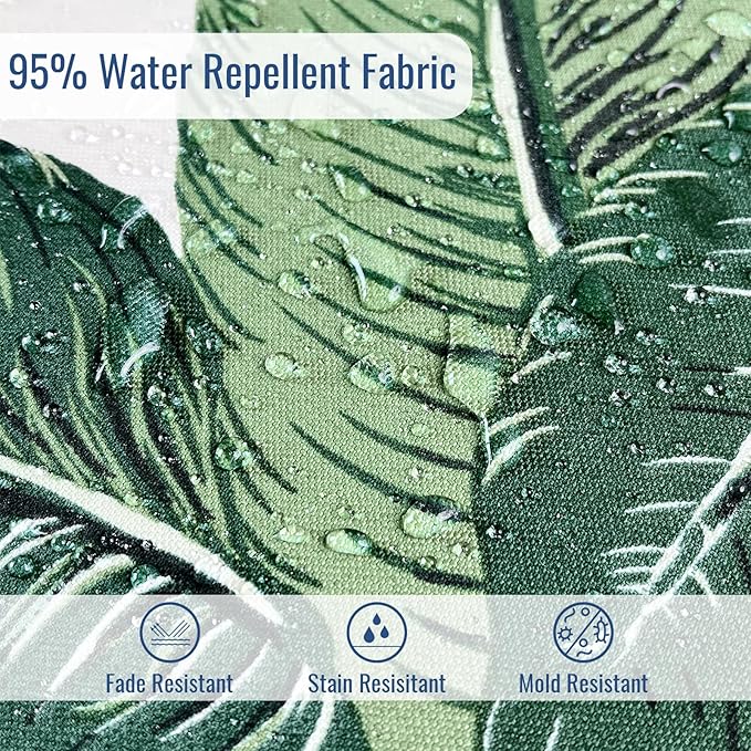 Outdoor Bench Cushion, Patio Furniture Cushion 42 x 18 x 3 Inch, Water Resistant Garden Sofa Swing Pad Settee Loveseat Couch Replacement Cushion, 1 Pack, Swaying Palms Green