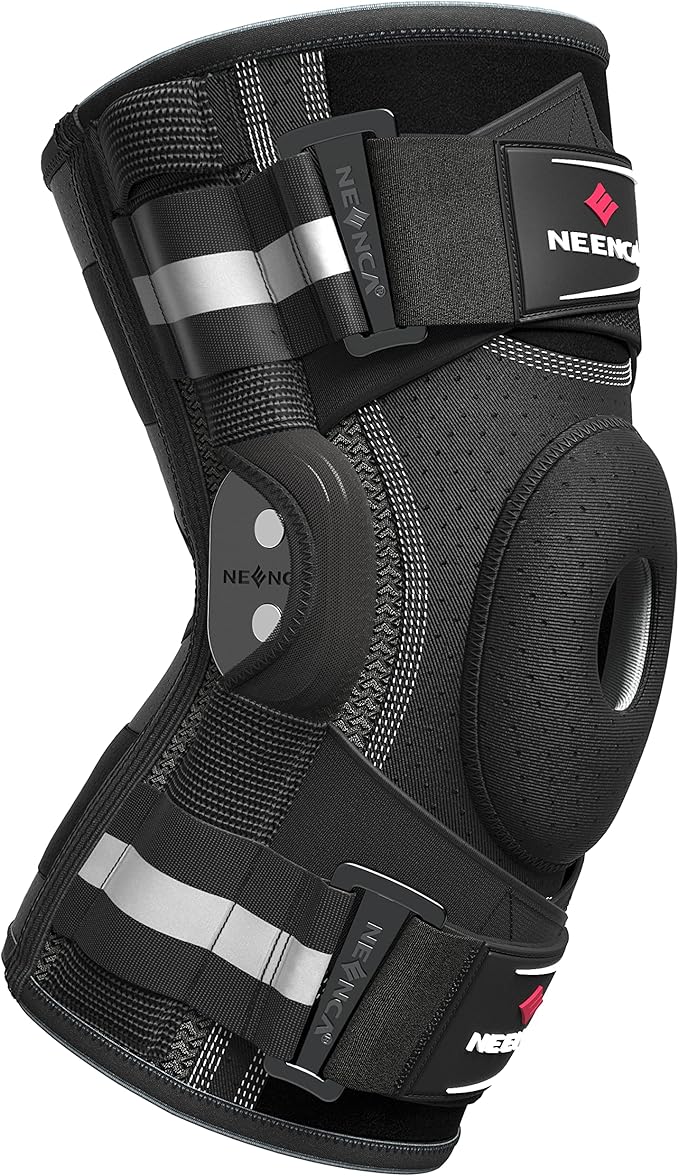 NEENCA Professional Knee Brace for Knee Pain, Hinged Knee Support with Patented X-Strap Fixing System, Medical for Pain Relief, Arthritis, Meniscus Tear, ACL, PCL, MCL, Runner, Sport