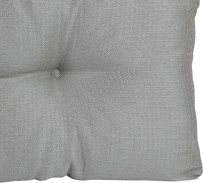 Klear Vu The Gripper Omega Non-Slip Tufted Bench Cushion for Indoor Furniture, Assembled in USA, Entryway Storage, Bay Window, Corner Nook or Piano Seat, 35 Inches, Solid Gray