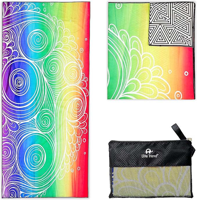 Elite Trend Microfiber Beach Towel - Extra Large 78x35 Inch Sand Free Quick Dry for Travel, Swimming, Pool, Yoga, Hiking, Camping – Lightweight Fast Drying Microfiber Towel Compact for Adults