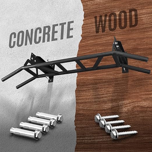 Yes4All Heavy Duty Wall Mounted Pull Up Bar – Multi-Grip Pull Up Bar Ceiling Mount / Ceiling Mount Pullup bar / Chin Up Bar for Home Gym Workout