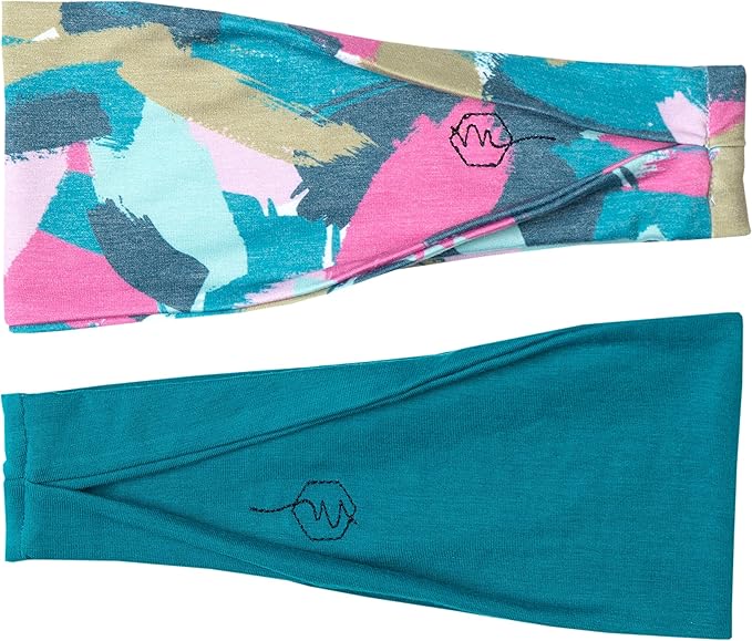 Maven Thread Workout Headbands for Women, 4 inch Thick Wide Non Slip Sweatbands, 2 Pack
