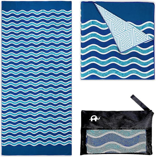 Elite Trend Microfiber Beach Towel for Adults with Bag - Extra Large 78x35 inch Lightweight Sand Free Quick Dry Towel for Travel, Swimming, Yoga, Camping