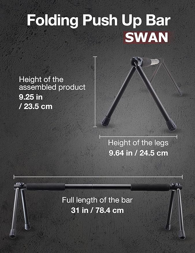 Push Up Bar – Folding Dip Bar for Home Workout, Lightweight & Portable Strength Training Equipment for Men & Women, Indoor & Outdoor Use (Hawk)