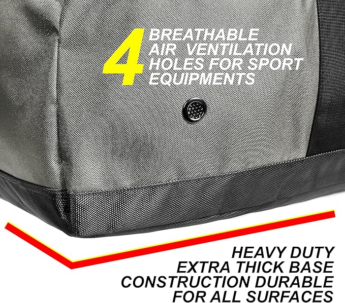 Fitdom 132L 36" Heavy Duty Extra Large Sports Gym Equipment Travel Duffel Bag W/Adjustable Shoulder & Compression Straps. Perfect for Soccer Baseball Basketball Hockey Football Team Coaches & More