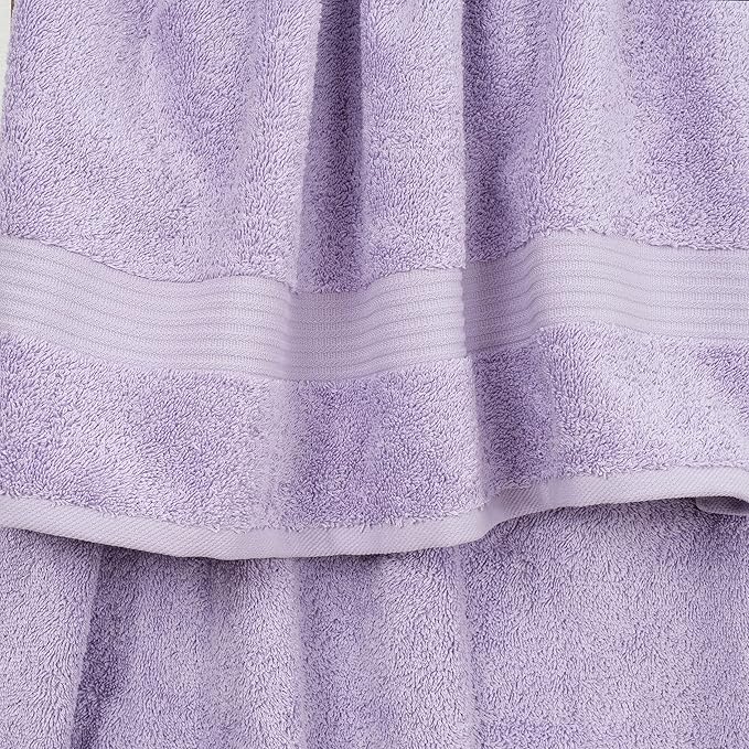 Cotton Paradise 100% Cotton Turkish Washcloth Set for Bathroom, 4 Piece Soft Absorbent Small Hand Face Towels Wash Rags, Lilac