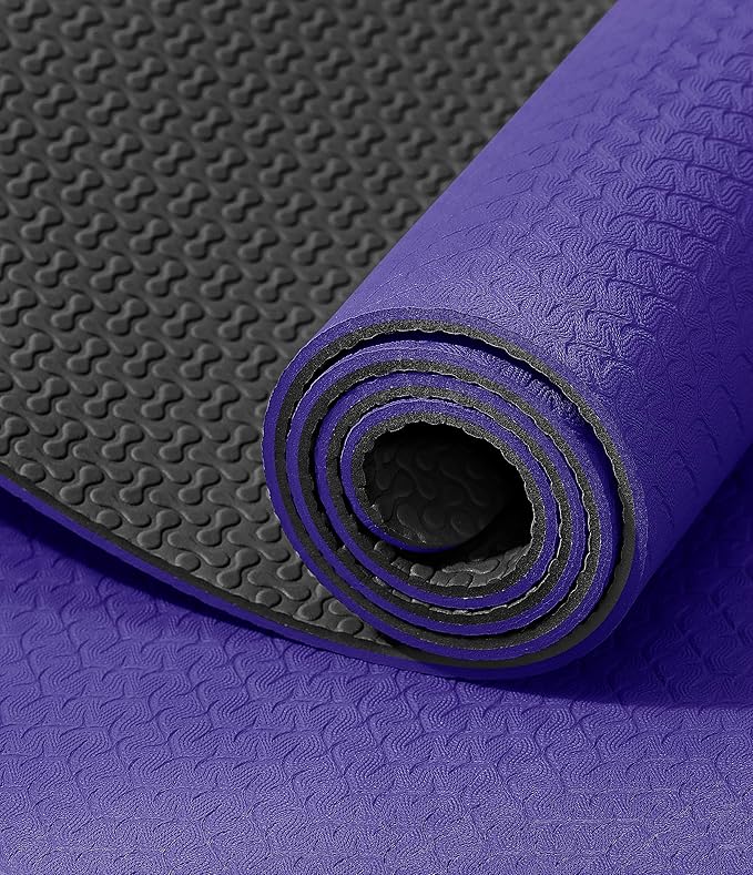IUGA Yoga Mat Non Slip Anti-tear Pilates Mat Eco Friendly Hot Yoga Mats Thick for Workout & Exercise(72"x 24"x 6mm)