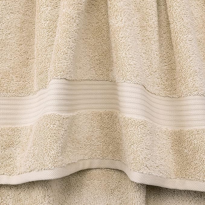 Cotton Paradise 6 Piece Towel Set, 100% Cotton Soft Absorbent Turkish Towels for Bathroom, 2 Bath Towels 2 Hand Towels 2 Washcloths, Beige Towel Set