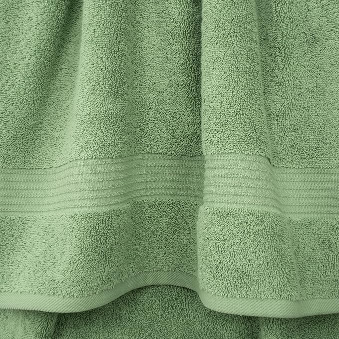Cotton Paradise 100% Cotton Turkish Washcloth Set for Bathroom, 4 Piece Soft Absorbent Small Hand Face Towels Wash Rags, Sage Green