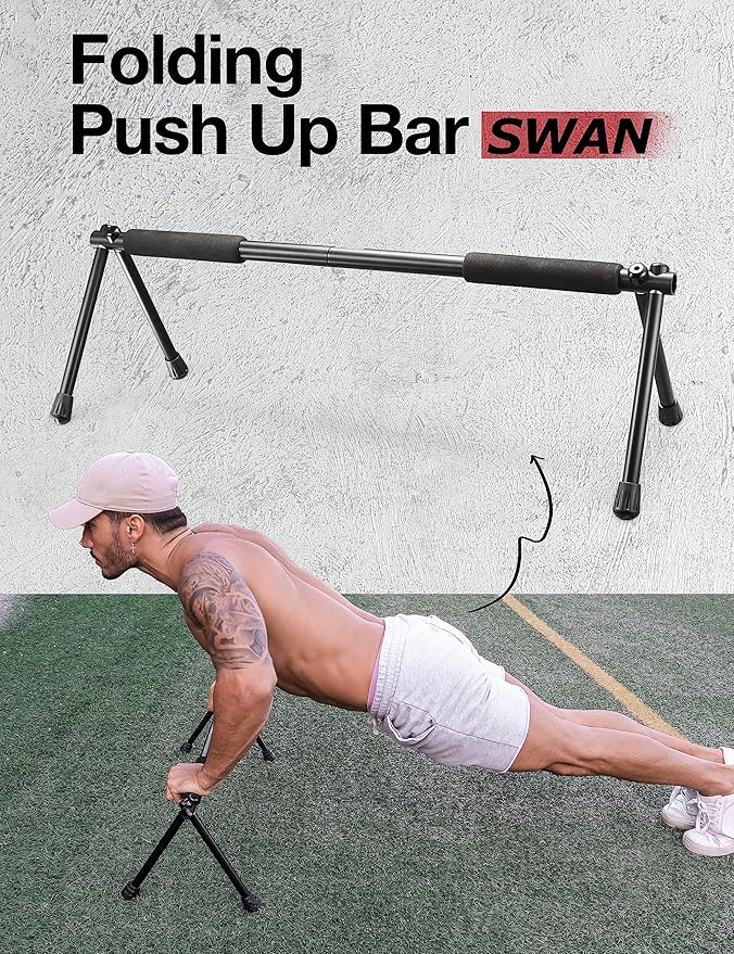 Push Up Bar – Folding Dip Bar for Home Workout, Lightweight & Portable Strength Training Equipment for Men & Women, Indoor & Outdoor Use (Hawk)